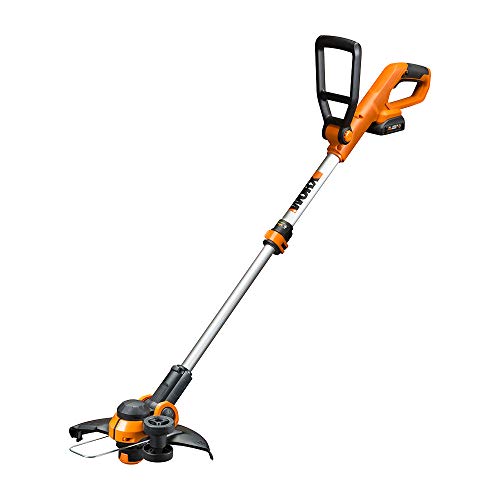 Worx WG162 20V 12” Cordless String Trimmer/Edger, Battery and Charger Included,Black and Orange