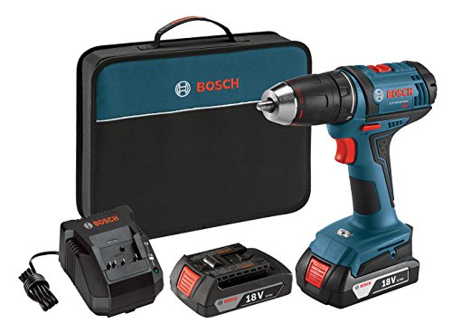 Bosch Power Tools Drill Kit DDB181-02 - 18V Compact Drill/Driver Kit with 2 Lithium Ion Batteries, 18V Charger, & Soft Carry Contractor Bag - Great For Electricians, Plumbers, HVAC Tradesman