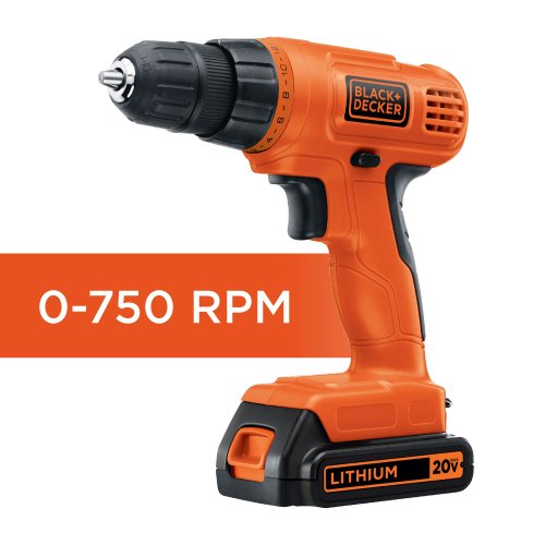 BLACK+DECKER LD120VA 20-Volt Max Lithium Drill/Driver with 30 Accessories - Orange
