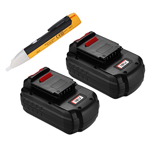 Powerextra 2 Pack 18V 3.5Ah Replacement Battery Compatible with Porter Cable PC18B-2 18-Volt Cordless Tools Batteries(with a free voltage tester pen)