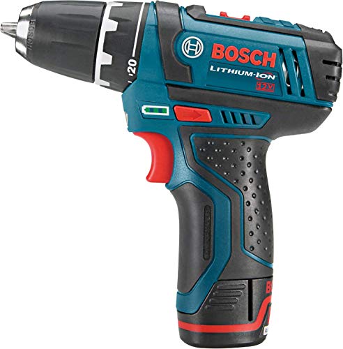 Bosch Power Tools Drill Kit - PS31-2A - 12-Volt, 3/8", Two Speed Driver, Cordless Drill Set - Includes Two Lithium Ion Batteries, 12V Charger, Screwdriver Bits and Soft Carrying Bag