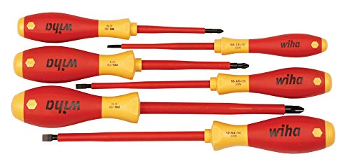 Wiha 32092 Slotted And Phillips Insulated Screwdriver Set, 1000 Volt, 6 Piece