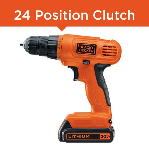 BLACK+DECKER LD120VA 20-Volt Max Lithium Drill/Driver with 30 Accessories - Orange