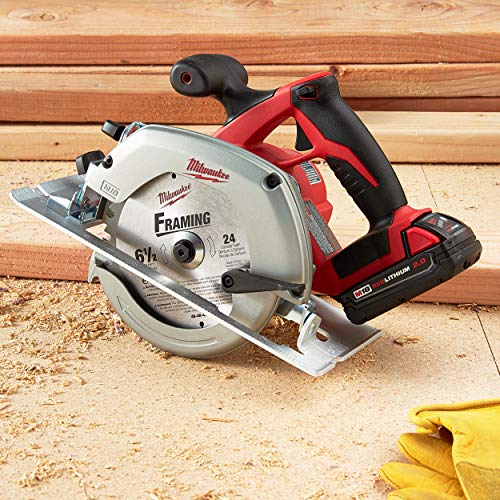 Milwaukee M18 2630-20 18 Volt Lithium Ion 6-1/2" 3,500 RPM Cordless Circular Saw w/ Magnesium Guards and Included 24-Tooth Carbide Wood Cutting Blade(Bare Tool)