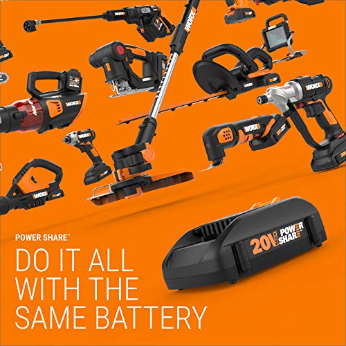Worx WG162 20V 12” Cordless String Trimmer/Edger, Battery and Charger Included,Black and Orange