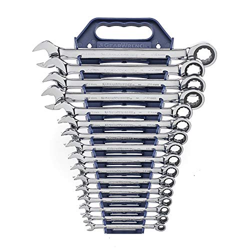 GEARWRENCH 12 Point Ratcheting Combination Wrench Set, 16 Piece Metric - 9416