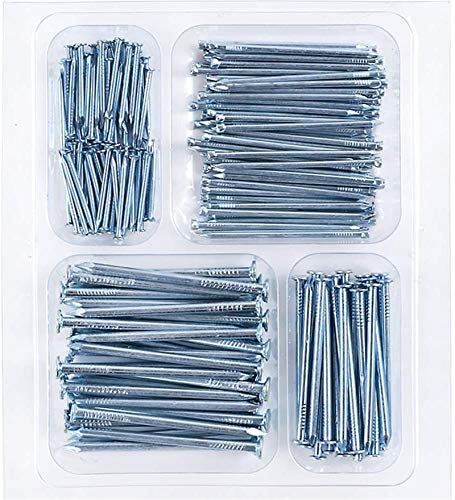 Coceca Hardware Nail Assortment Kit 200pcs, Galvanized Nails, 4 Size Assortment