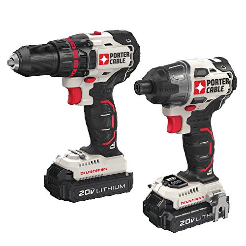 PORTER-CABLE PCCK618L2 20V MAX 2 -Tool Brushless Lithium Drill/Impact Driver Combo Kit