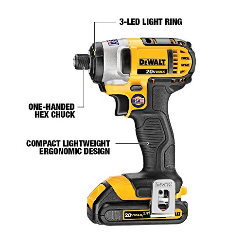 DEWALT DCF885C1 20V Max 1/4" Impact Driver Kit