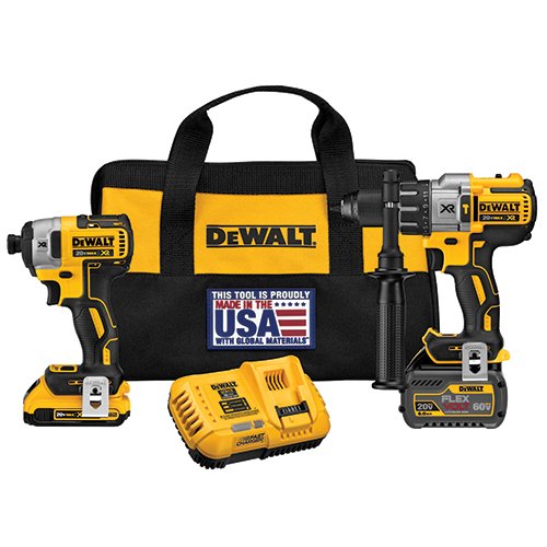 DEWALT DCK299D1T1 FLEXVOLT 60V MAX / 20V MAX Lithium-Ion XR Brushless Hammerdrill and Impact Combo Kit
