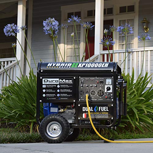 DuroMax XP10000EH Dual Fuel Portable Generator - 10000 Watt Gas or Propane Powered-Electric Start- Home Back Up & RV Ready, 50 State Approved