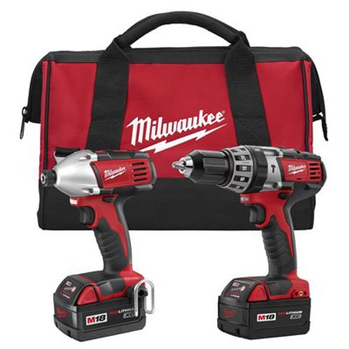 Milwaukee 2697-22 M18 18-Volt 1/2-Inch 2-Tool Combo Kit Includes Charger, Battery (2) and Bag