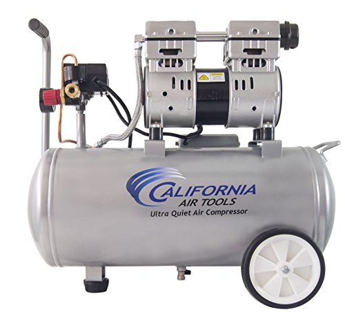 California Air Tools 8010 Ultra Quiet & Oil-Free 1.0 hp Steel Tank Air Compressor, 8 gal, Silver