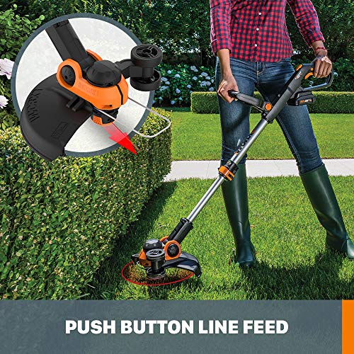 WORX WG163 GT 3.0 20V PowerShare 12" Cordless String Trimmer & Edger, 12in