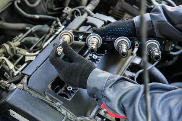 Replacement of spark plugs in a modern engine