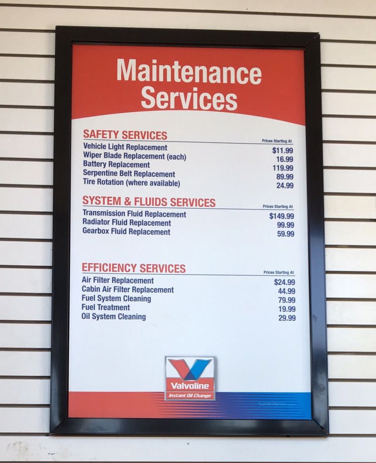 how much are oil changes at valvoline